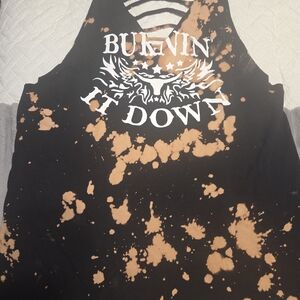 Burnin It Down Black and Tan Women's Top